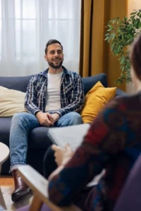 Man in a therapy session