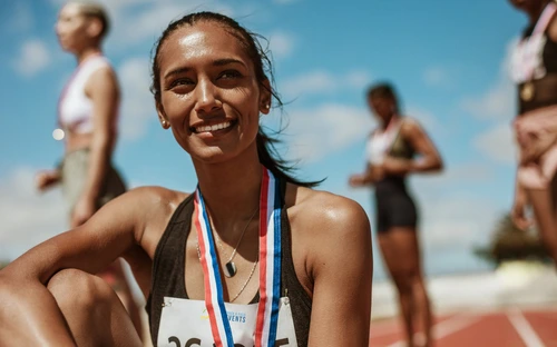 Runner with medal
